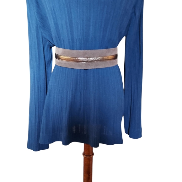 Misook Blue Cardigan with Belt - Picture 7 of 12